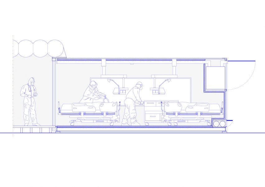 Shipping-container intensive care units – Connected Units for Respiratory Ailments (CURA) by Carlo Ratti Associati and Italo Rota