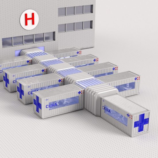 Shipping-container intensive care units – Connected Units for Respiratory Ailments (CURA) by Carlo Ratti Associati and Italo Rota