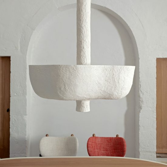 Pierre Augustin Rose designs Eole Suspension light to "retain traces of the sculptor"