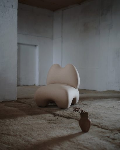 Faina's Domna armchair echoes the form of ancient goddess sculptures