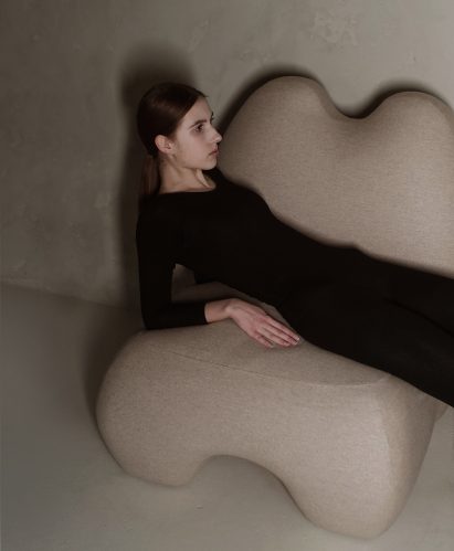 Faina's Domna armchair echoes the form of ancient goddess sculptures