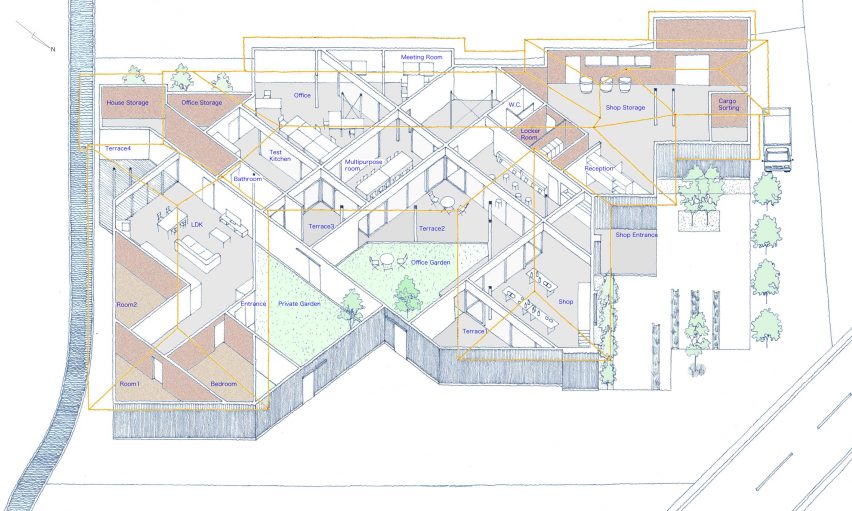 House and Office in Hofu by Tato