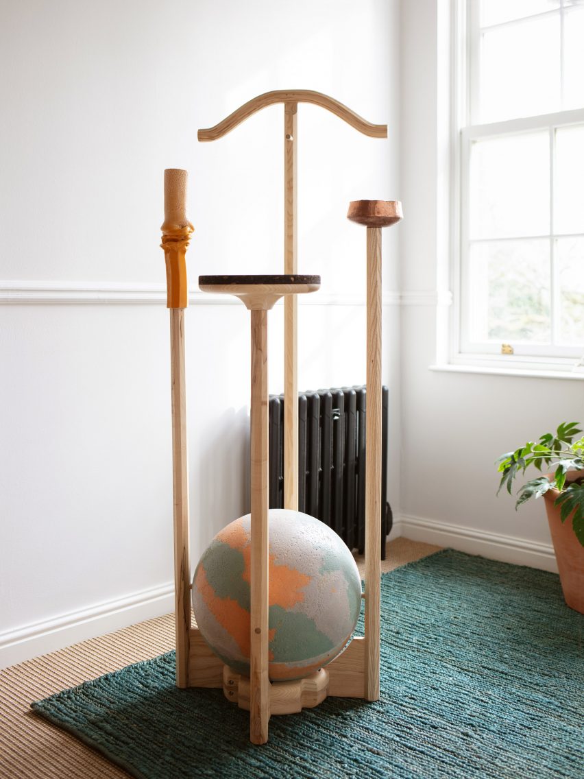 Jan Hendzel Studio's valet stands combine ceramic and recycled plastic