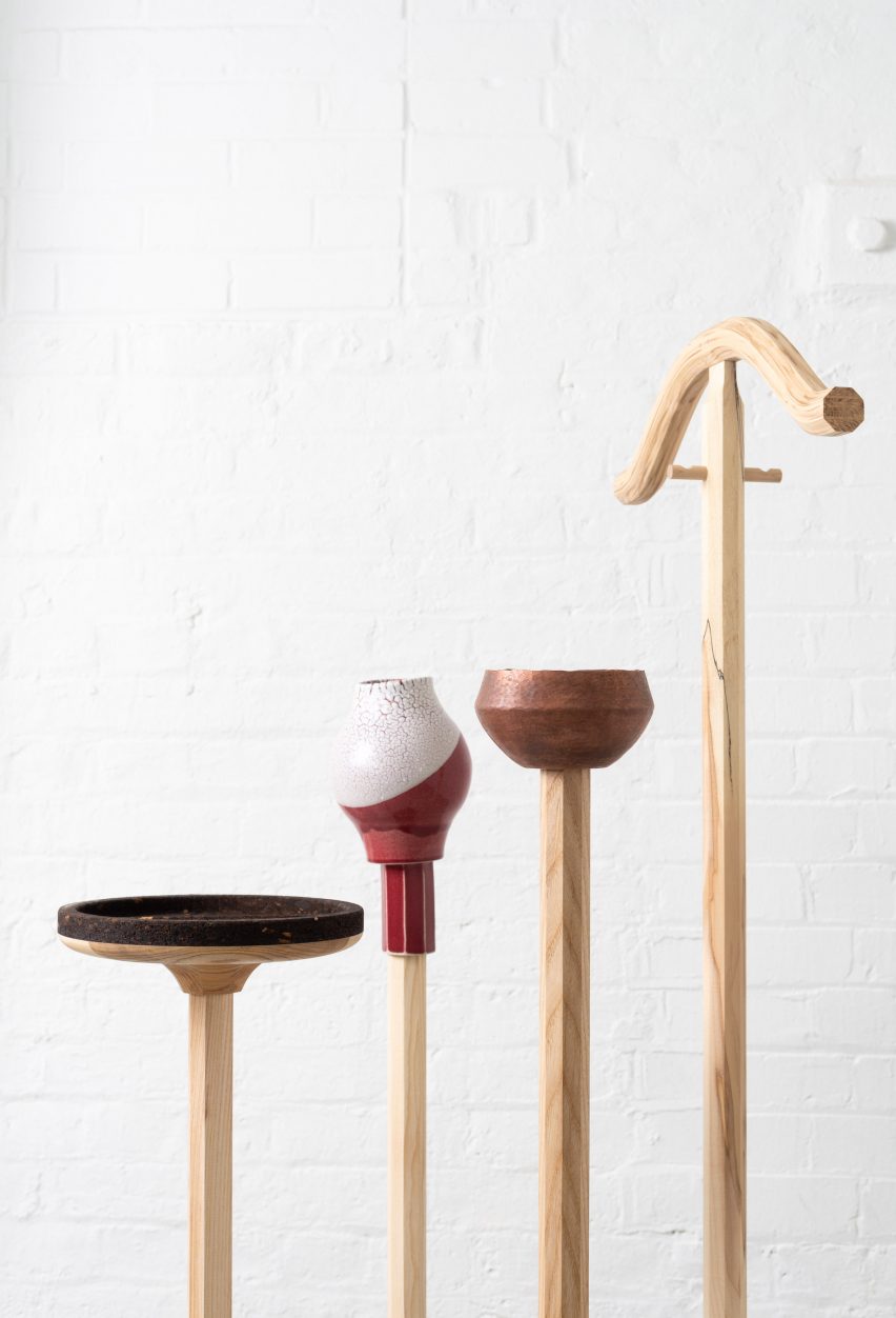 Jan Hendzel Studio's valet stands combine ceramic and recycled plastic