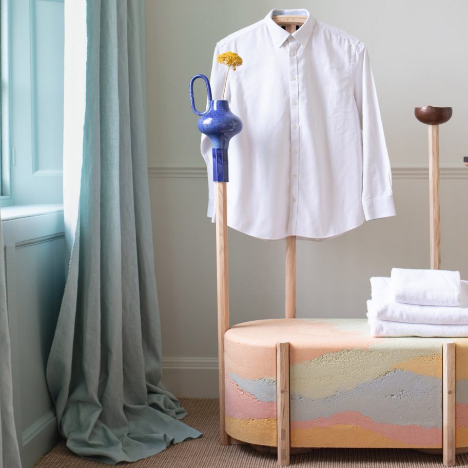Jan Hendzel Studio's valet stands combine ceramic and recycled plastic