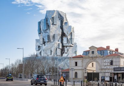 Frank Gehry's tower at Luma Arles in France photographed by Atelier Vincent Hecht