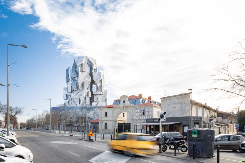 Frank Gehry's tower at Luma Arles in France photographed by Atelier Vincent Hecht