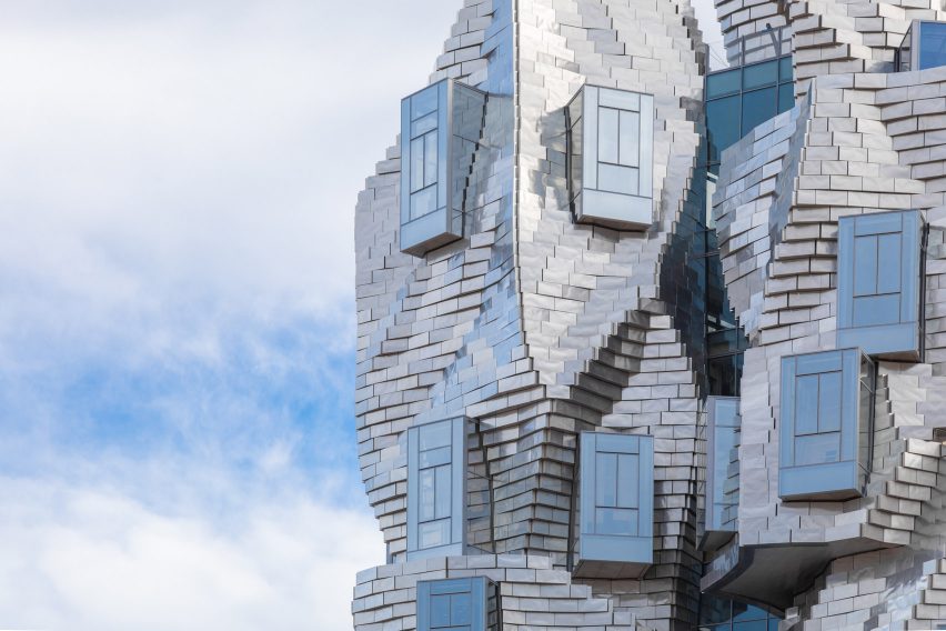 Frank Gehry's tower at Luma Arles in France photographed by Atelier Vincent Hecht