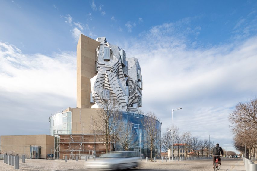 Frank Gehry's tower at Luma Arles in France photographed by Atelier Vincent Hecht