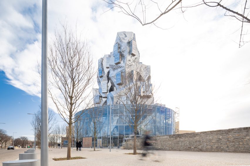 Frank Gehry's tower at Luma Arles in France photographed by Atelier Vincent Hecht