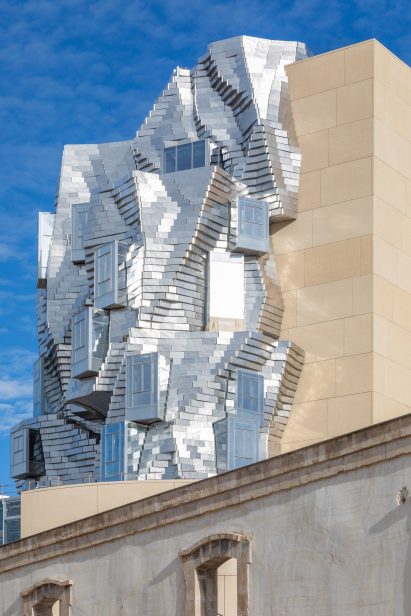 Frank Gehry's tower at Luma Arles in France photographed by Atelier Vincent Hecht