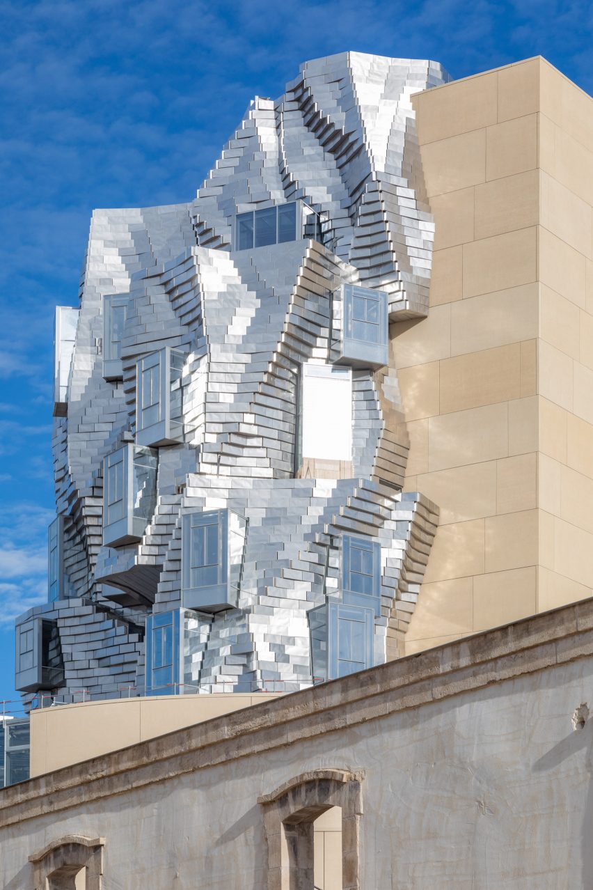 Frank Gehry's tower at Luma Arles in France photographed by Atelier Vincent Hecht