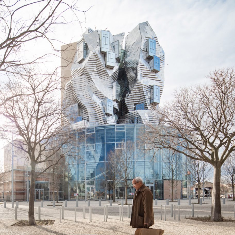 Frank Gehry's tower at Luma Arles in France photographed by Atelier Vincent Hecht