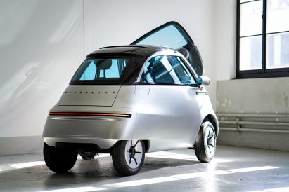 Micro unveils Microlino electric bubble car and three-wheeled e-scooter