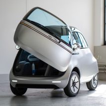 Micro unveils Microlino electric bubble car and three-wheeled e-scooter