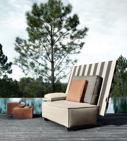 Philippe Starck creates outdoor furniture that folds in half to ward off rain