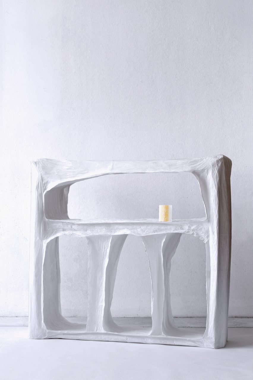 Pao Hui Kao makes Paper Pleats furniture collection from tracing paper
