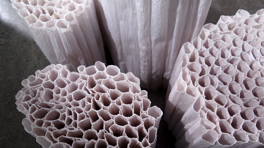 Pao Hui Kao makes Paper Pleats furniture collection from tracing paper
