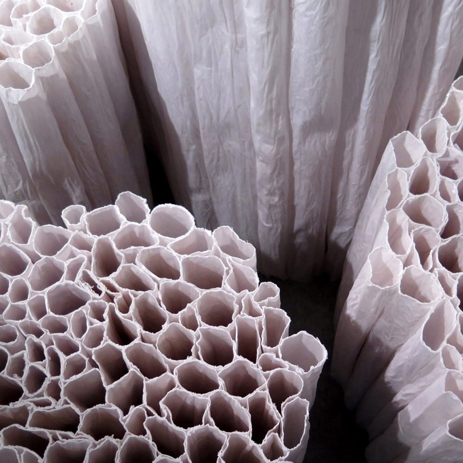 Pao Hui Kao makes Paper Pleats furniture collection from tracing paper