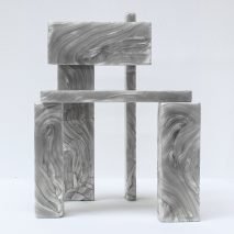 Plasticiet stretches recycled plastic like taffy for Mother of Pearl furniture