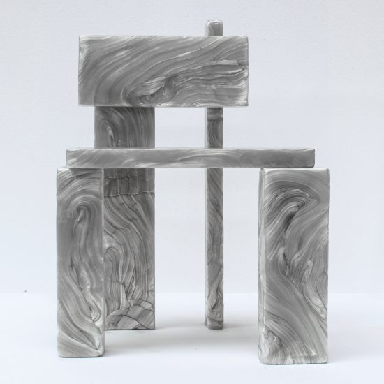 Plasticiet stretches recycled plastic like taffy for Mother of Pearl furniture