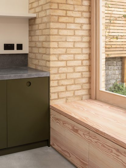 Vestry Road house extension by Oliver Leech Architects window seat