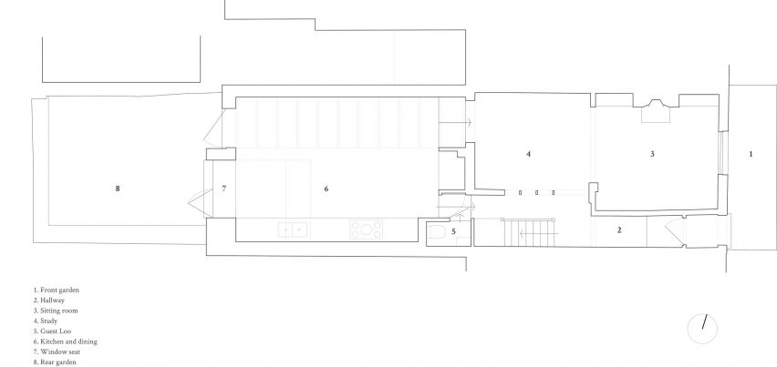 Vestry Road house extension by Oliver Leech Architects floor plan