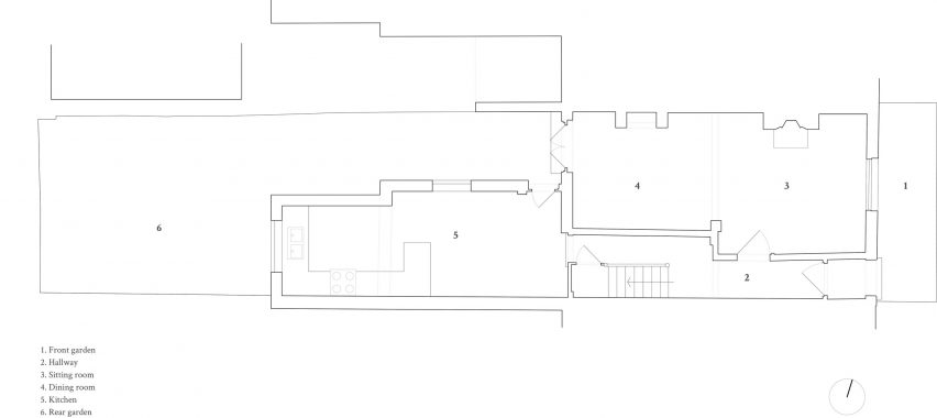 Vestry Road house extension by Oliver Leech Architects floor plan