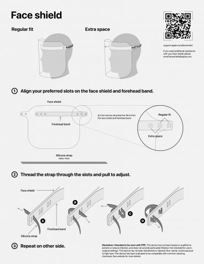 Apple face shields