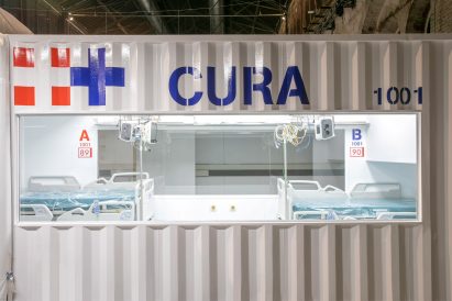 Shipping-container intensive care unit by Carlo Ratti and Italo Rota installed at Turin hospital