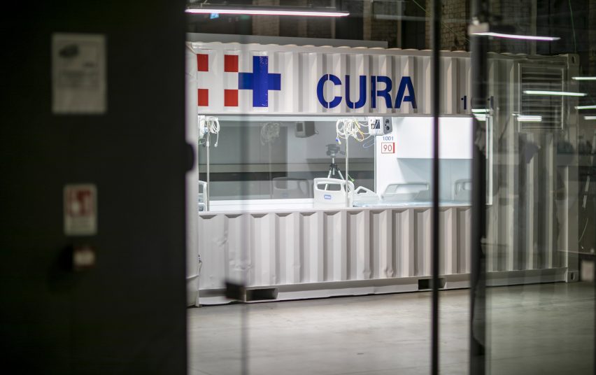 Shipping-container intensive care unit by Carlo Ratti and Italo Rota installed at Turin hospital