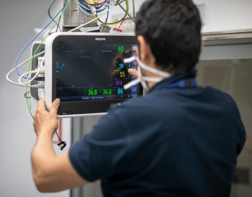 Shipping-container intensive care unit by Carlo Ratti and Italo Rota installed at Turin hospital