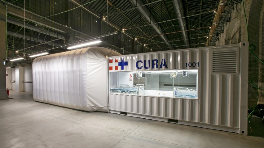 Shipping-container intensive care unit by Carlo Ratti and Italo Rota installed at Turin hospital