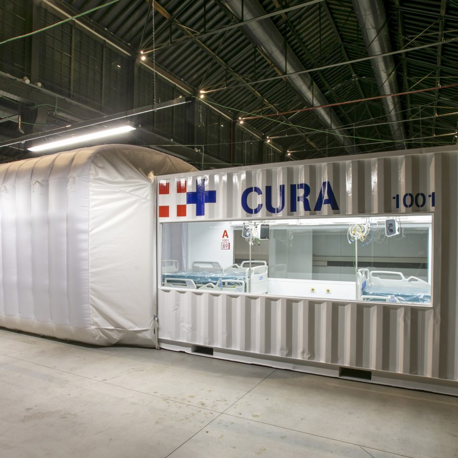 Shipping-container intensive care unit by Carlo Ratti and Italo Rota installed at Turin hospital