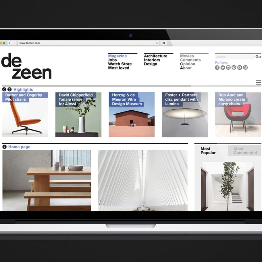 Dezeen soars to become one of the top 3,500 websites in the world