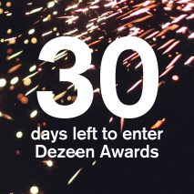 30 days to go until entries close for Dezeen Awards 2020