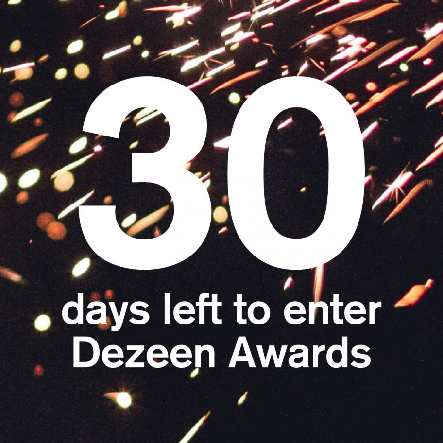 30 days to go until entries close for Dezeen Awards 2020