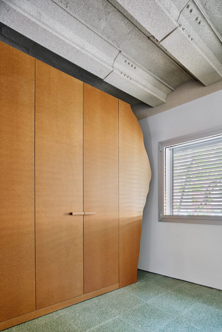 MDF storage walls on the first floor