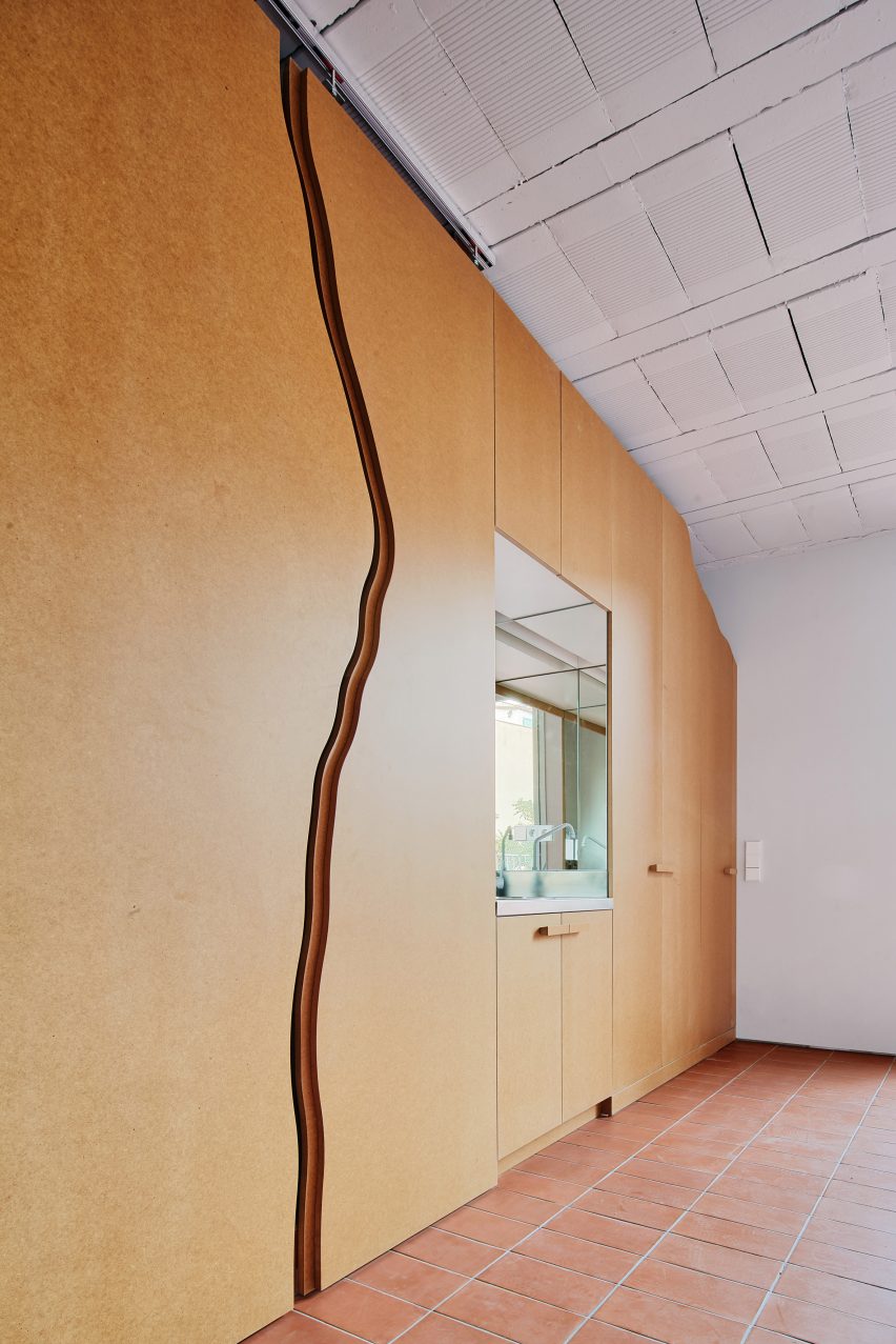 MDF storage walls on the second floor