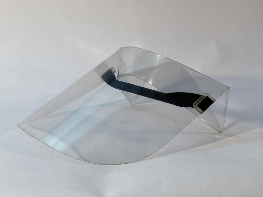 Origami face shield by the University of Cambridge's Centre for Natural Material Innovation and University of Queensland's Folded Structures Lab