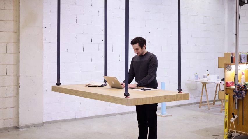 JCPCDR Architecture constructs Flying Table with seat belt-like mechanism