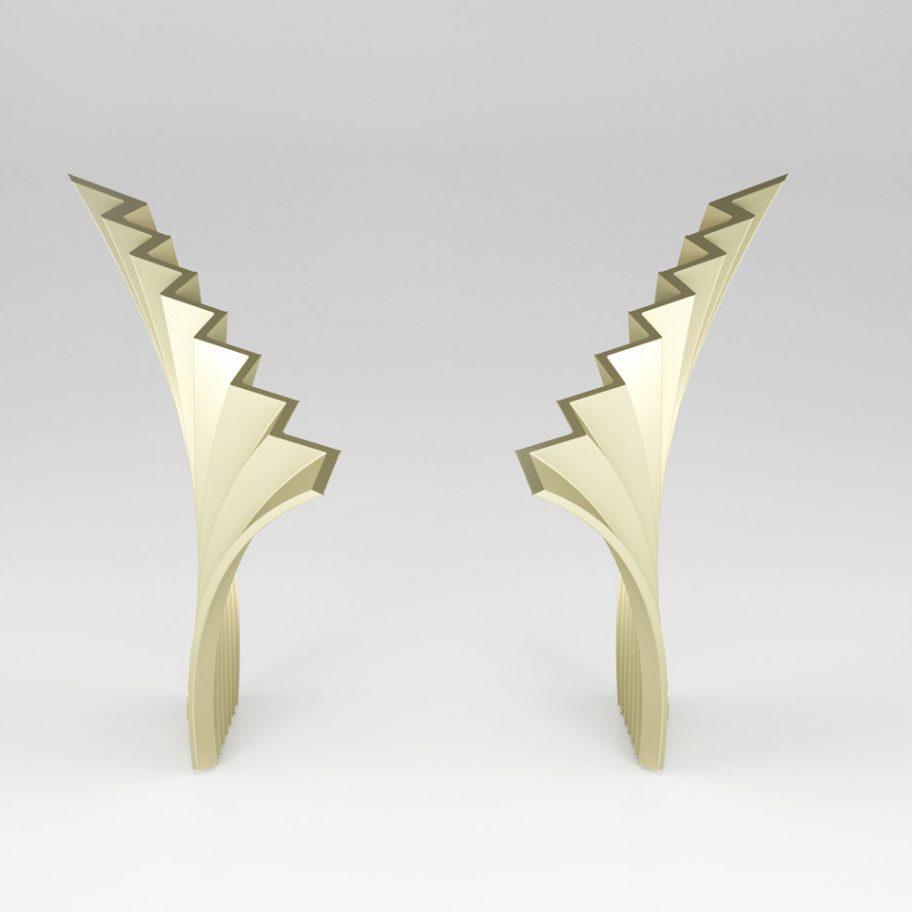 Folding Strength earrings by Mi Ding
