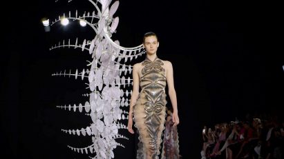 Iris van Herpen "hopes you can't see where her garments begin and the skin ends"