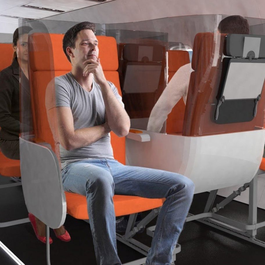 Daily coronavirus architecture and design briefing: Aviointeriors proposes yin-yang seating for safer flying