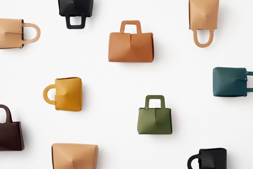 Nendo designs Mai bag from single sheet of laser-cut leather