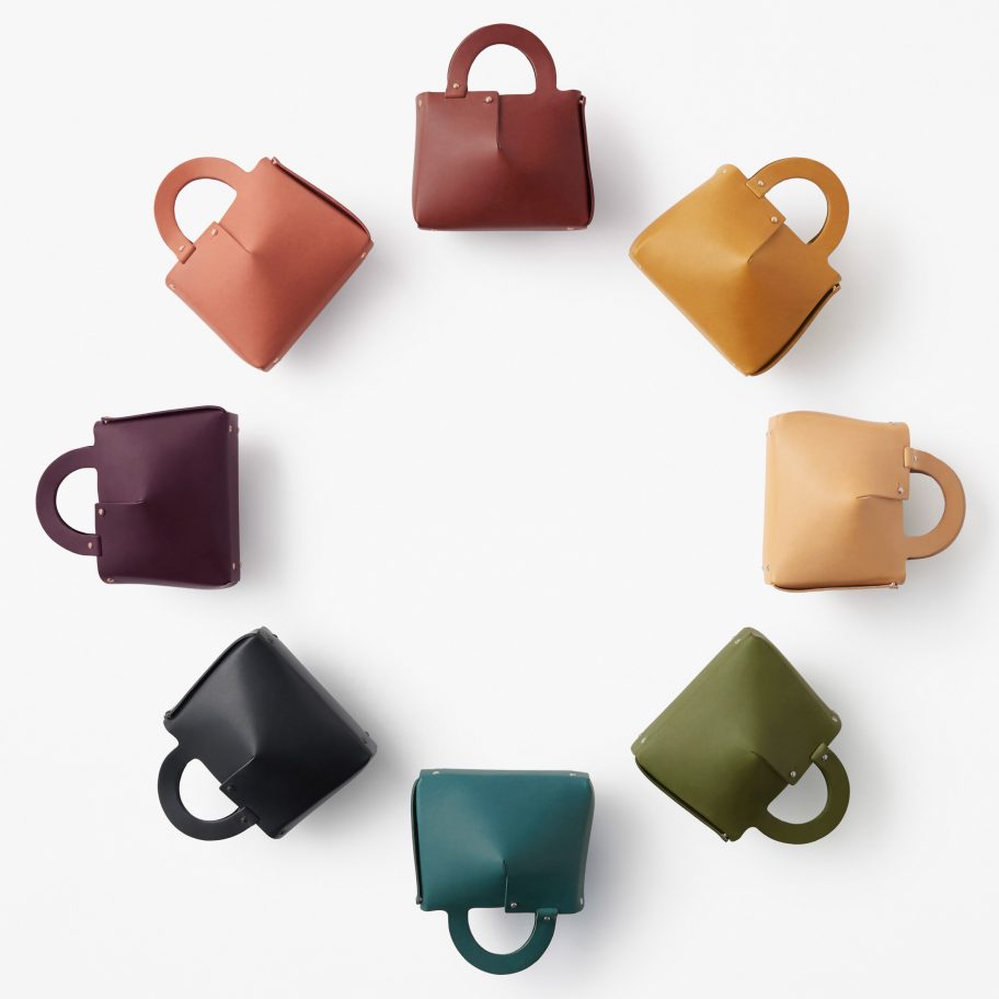 Nendo designs Mai bag from single sheet of laser-cut leather