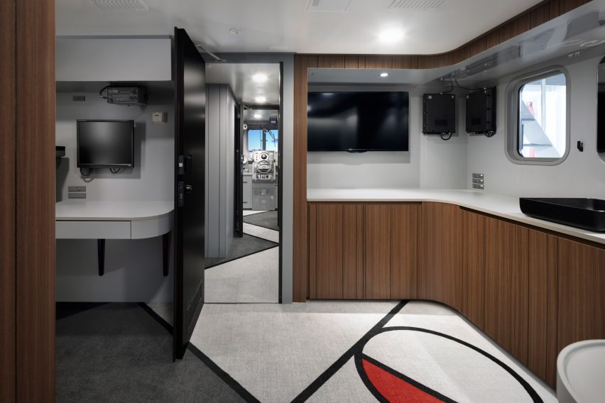 Nendo adorns Shofukumaru longliner boat with graphic patterns to recall life on land