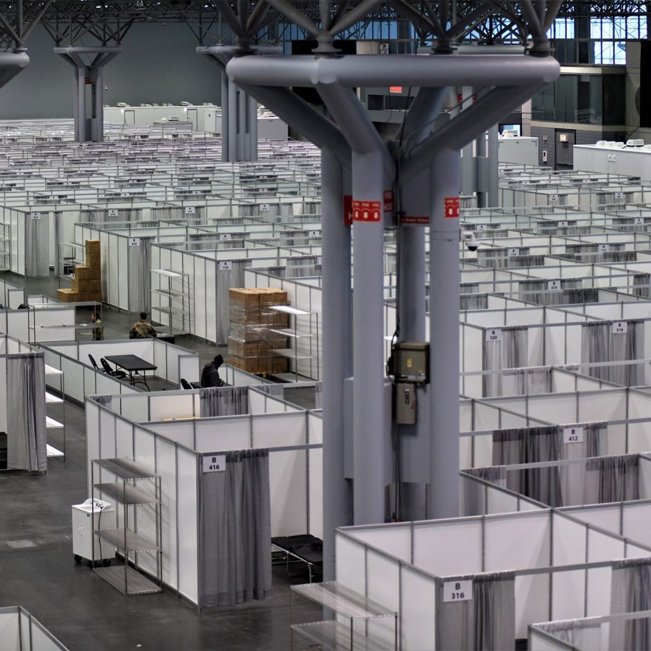 Temporary hospital in New York's Jacob K Javits Convention Center