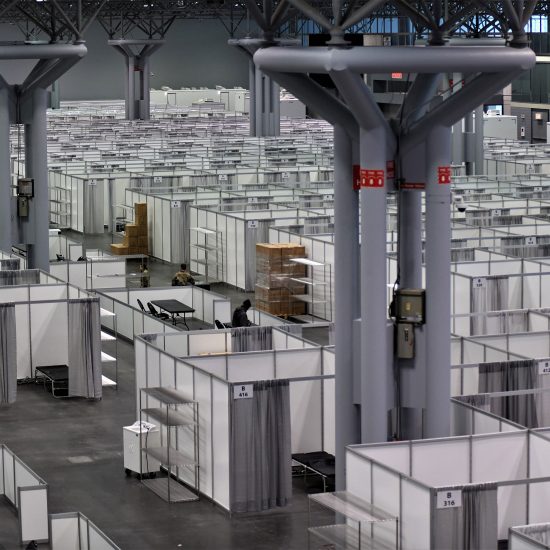 Temporary hospital in New York's Jacob K Javits Convention Center