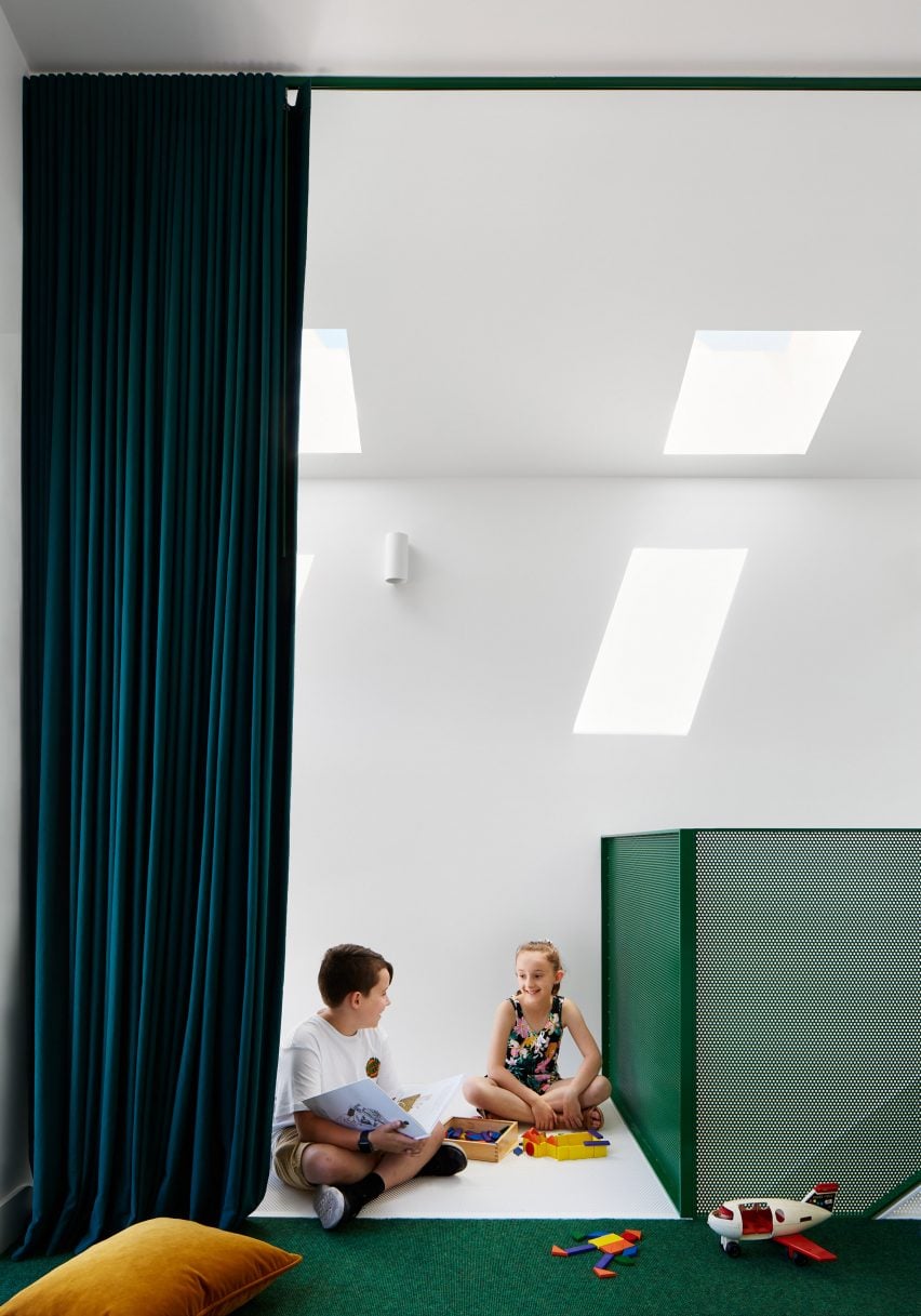 Perforated steel staircase